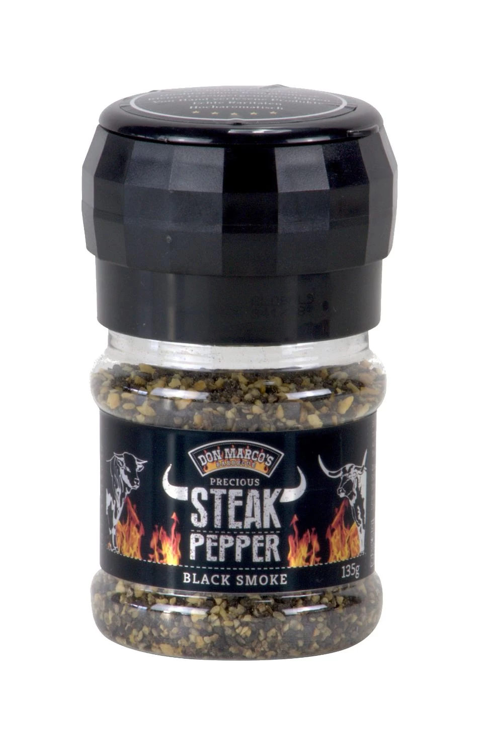 Don Marcos Steak Peffer - Black Smoke - Mit Mühlenaufsatz, 135 G 1 Don Marcos Steak Peffer - Black Smoke - Mit Mühlenaufsatz, 135 G