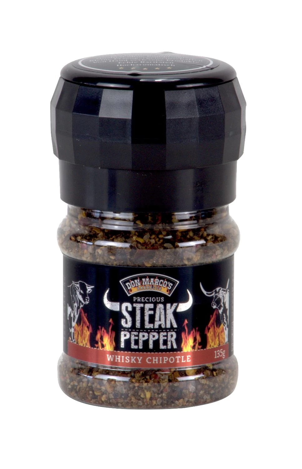 Don Marcos Steak Peffer - Whiskey Chipotle - Mit Mühlenaufsatz, 135 G 1 Don Marcos Steak Peffer - Whiskey Chipotle - Mit Mühlenaufsatz, 135 G