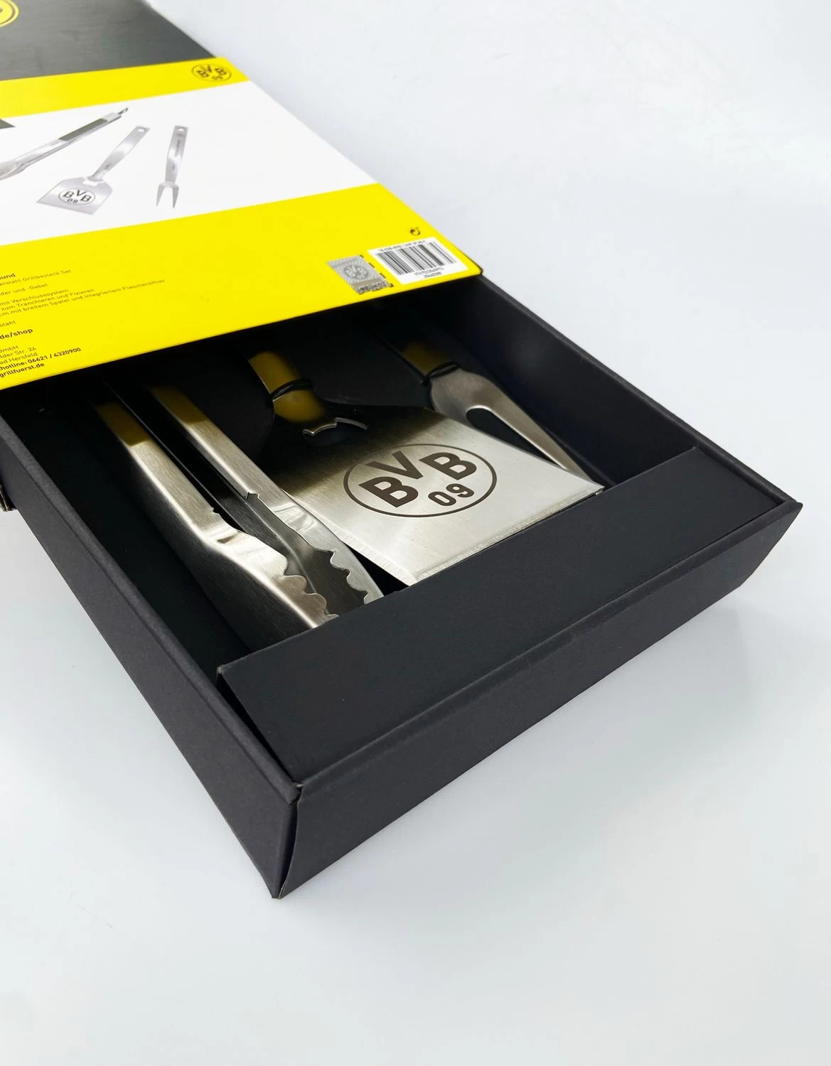 Grillfürst Premium Grillbesteck Set Mit Grillzange, -Wender Und -Gabel - Borussia Dortmund Edition In Geschenkverpackung 1 Grillfürst Premium Grillbesteck Set Mit Grillzange, -Wender Und -Gabel - Borussia Dortmund Edition In Geschenkverpackung