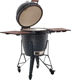 The Bastard Keramikgrill Classic Large - Complete - Schwarz Glänzend - Modell 2023 12 The Bastard Keramikgrill Classic Large - Complete - Schwarz Glänzend - Modell 2023 -Geschäft Für Grillzubehör Bastard Grill Large Complete Deckel offen BC201