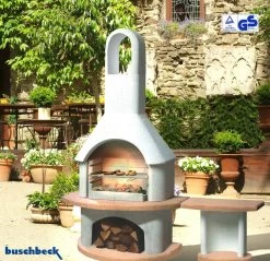 Buschbeck Gartenkamin Carmen Mit Tisch Grau-terra -Geschäft Für Grillzubehör Buschbeck Gartenkamin Carmen mit Tisch