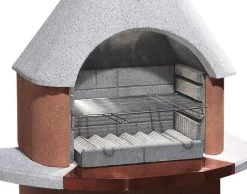 Buschbeck Gartenkamin San Remo Weiß-terra Mit Kupferblende