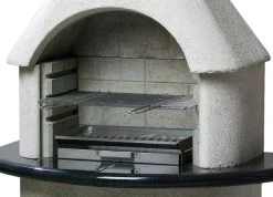 Buschbeck Gartenkamin Ambiente Weiß Mit Granitplatte