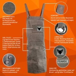 Fennek Grillschürze Grau - Imprägniert -Geschäft Für Grillzubehör Fennek Grillschuerze grau Highlights