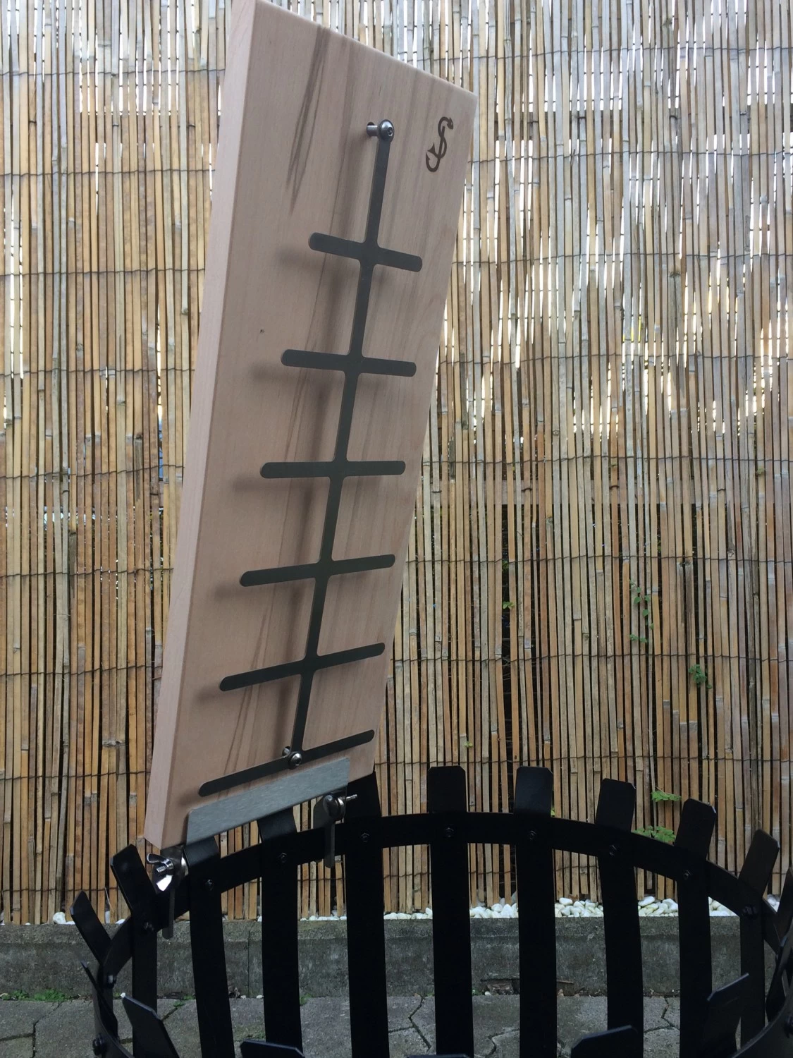 Flammlachsbrett Buche 190mm Schraub-Variante Mit 11mm Nut 2 Flammlachsbrett Buche 190mm Schraub-Variante Mit 11mm Nut – Bild 2