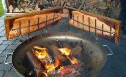 Flammlachsbrett Buche 140mm Schraub-Variante Mit 11mm Nut -Geschäft Für Grillzubehör Flammlachsbrett Anwendung Feuerschale 1