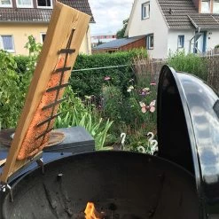 Flammlachsbrett Buche 140mm Schraub-Variante Mit 11mm Nut -Geschäft Für Grillzubehör Flammlachsbrett Anwendung Kugelgrill 1