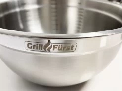 Grillfürst BBQ 3er Edelstahlschüssel Set Mit Glasdeckel -Geschäft Für Grillzubehör Grillfuerst BBQ Schuessel Set Edelstahl Logo