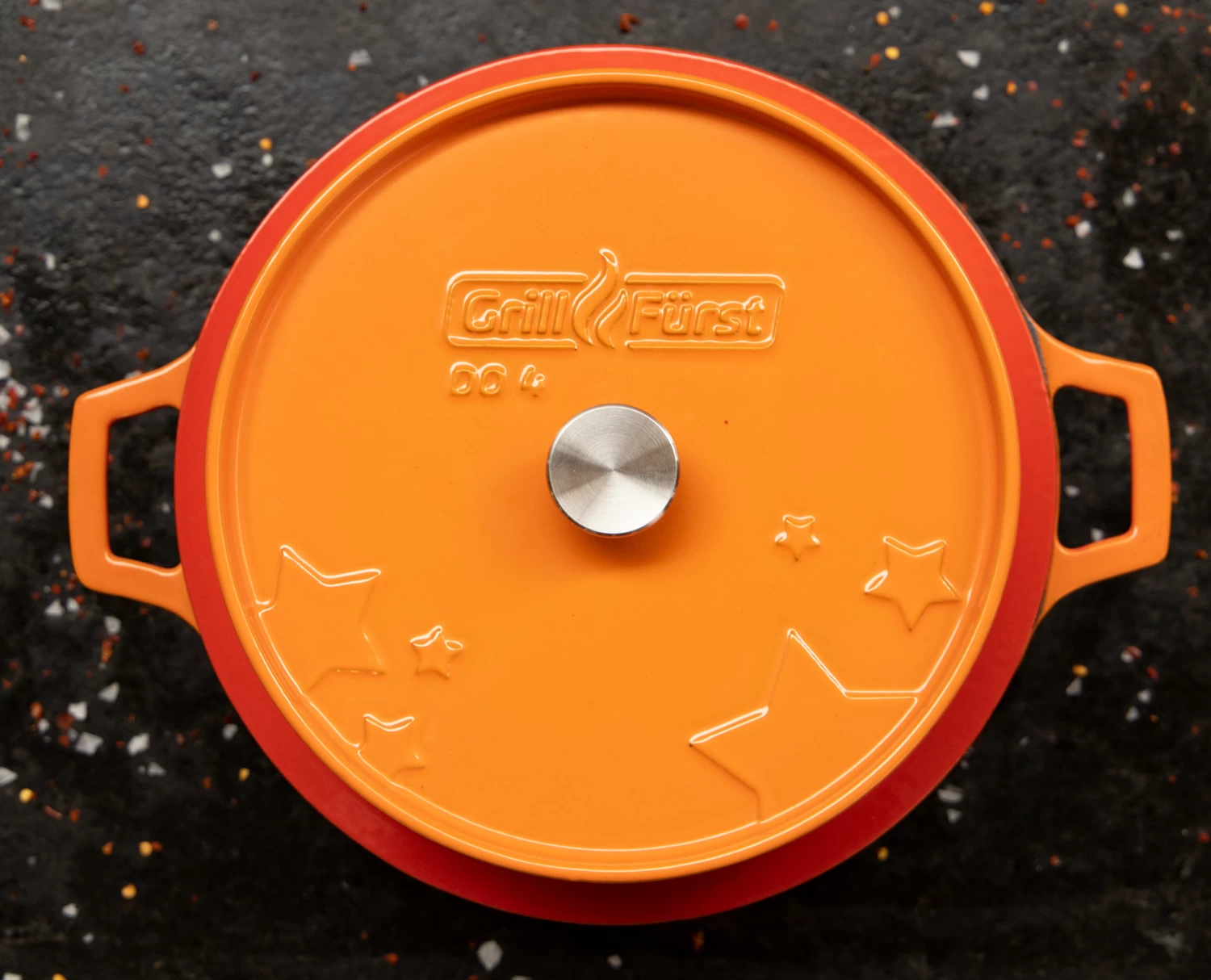 Grillfürst Emaillierter Dutch Oven Ohne Füsse DO4 - Orange 3 Grillfürst Emaillierter Dutch Oven Ohne Füsse DO4 - Orange – Bild 3