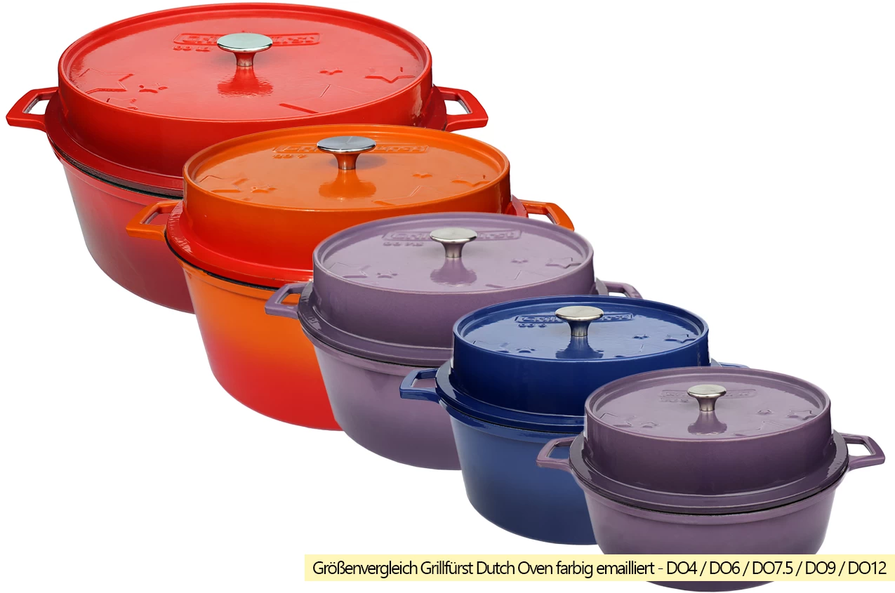 Grillfürst Emaillierter Dutch Oven Ohne Füsse DO4 - Blau 6 Grillfürst Emaillierter Dutch Oven Ohne Füsse DO4 - Blau – Bild 6