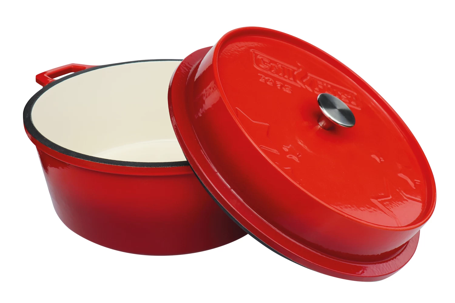 Grillfürst Emaillierter Dutch Oven Ohne Füsse DO7,5 - Rot 1 Grillfürst Emaillierter Dutch Oven Ohne Füsse DO7,5 - Rot