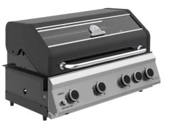 Grillfürst G490E 4-Brenner Einbaugrill - Black Edition - Mit Heckbrenner Und Edelstahl Rosten