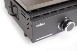 Grillfürst Plancha Grill - 2 Brenner Mit Insgesamt 7 KW Und Edelstahl Plancha - Inkl. 2 Stk. Plancha Spatel Und Grillzange -Geschäft Für Grillzubehör Grillfuerst Gas Planchagrill schwarz 20 099