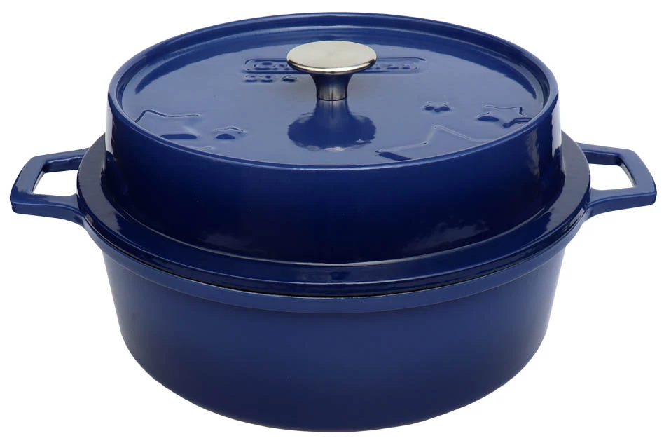 Grillfürst Emaillierter Dutch Oven Ohne Füsse DO4 - Blau 2 Grillfürst Emaillierter Dutch Oven Ohne Füsse DO4 - Blau – Bild 2