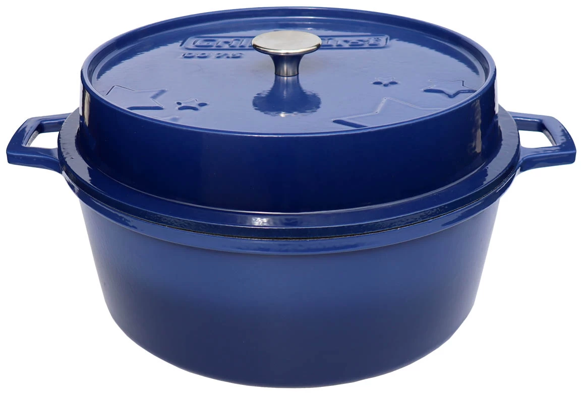 Grillfürst Emaillierter Dutch Oven Ohne Füsse DO7,5 - Blau 2 Grillfürst Emaillierter Dutch Oven Ohne Füsse DO7,5 - Blau – Bild 2