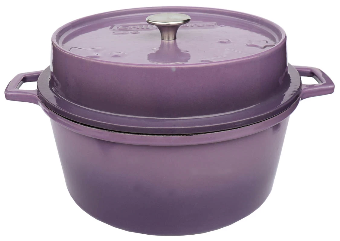 Grillfürst Emaillierter Dutch Oven Ohne Füsse DO6 - Lila 2 Grillfürst Emaillierter Dutch Oven Ohne Füsse DO6 - Lila – Bild 2