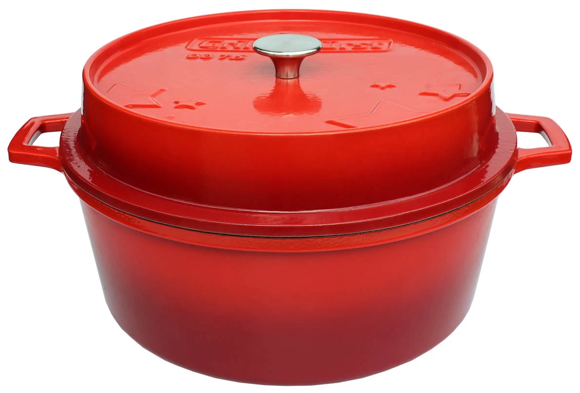 Grillfürst Emaillierter Dutch Oven Ohne Füsse DO7,5 - Rot 2 Grillfürst Emaillierter Dutch Oven Ohne Füsse DO7,5 - Rot – Bild 2