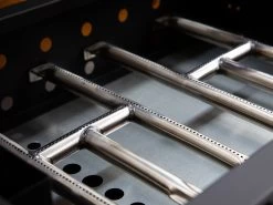 Grillfürst Plancha Grill - 2 Brenner Mit Insgesamt 7 KW Und Edelstahl Plancha - Inkl. 2 Stk. Plancha Spatel Und Grillzange -Geschäft Für Grillzubehör Grillfuerst Planchagrill Edelstahlbrenner