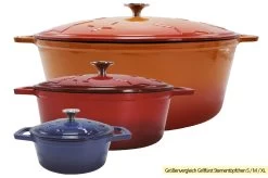 Grillfürst Dutch Oven Sternentöpfchen / Gusseisen Bräter - Emailliert - XL - Blau -Geschäft Für Grillzubehör Grillfuerst Sternentoepfchen Gusseisen Groessenvergleich 2