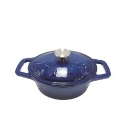 Grillfürst Dutch Oven Sternentöpfchen / Gusseisen Bräter - Emailliert - S - Blau
