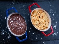 Grillfürst Dutch Oven Sternentöpfchen / Gusseisen Bräter - Emailliert - S - Blau -Geschäft Für Grillzubehör Grillfuerst Sternentoepfchen blau rot S Dessert Kuchen