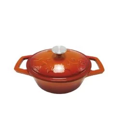 Grillfürst Dutch Oven Sternentöpfchen / Gusseisen Bräter - Emailliert - S - Orange