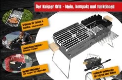 Knister Grill Original - Ausziehbarer Holzkohle Kompaktgrill