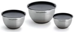 LotusGrill Edelstahlschüssel 3er Set Mit Deckel