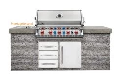 Napoleon Prestige Pro 665-3 Edelstahl Einbaugrill Erdgas - Inkl. Drehspieß - Modell 2023 -Geschäft Für Grillzubehör Napoelon Prestige Pro 665 Einbaugrill Montagebeispiel