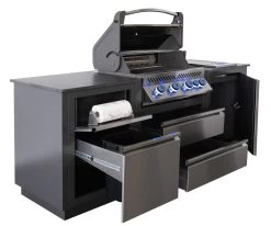 Napoleon Outdoor Küche Oasis Compact 105 Mit Prestige 500 Einbaugrill Und Einbau Sizzle Zone - Inkl. Arbeitsplatte Aus Feinsteinzeug -Geschäft Für Grillzubehör Napoleon Oasis Compact P500 Kuechenrollenhalter Muelleimerschrank 3 1678963773