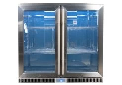 Napoleon Outdoor - Kühlschrank, 210 Liter, 2-türig Mit Doppelverglasung Und LED Beleuchtung - Wasserdicht Nach IP24 -Geschäft Für Grillzubehör Napoleon Outdoor Kueche Kuehlschrank leer beleuchtet