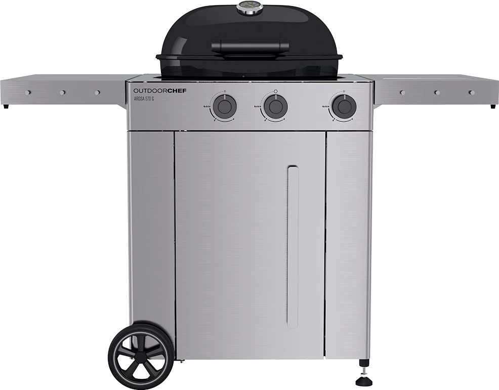 Outdoorchef Gas Kugelgrill Arosa 570 G Premium Steel Inkl. Seitenkocher 1 Outdoorchef Gas Kugelgrill Arosa 570 G Premium Steel Inkl. Seitenkocher