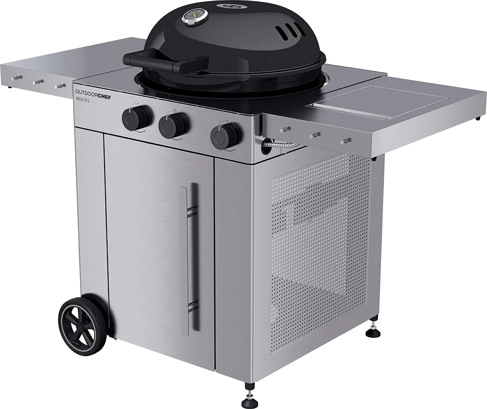 Outdoorchef Gas Kugelgrill Arosa 570 G Premium Steel Inkl. Seitenkocher 2 Outdoorchef Gas Kugelgrill Arosa 570 G Premium Steel Inkl. Seitenkocher – Bild 2