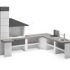 Palazzetti Gartenküche: Modul Ecke, Marmortech Grau