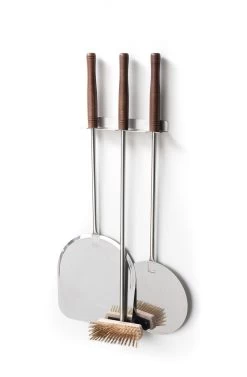 Palazzetti Pizzazubehör Set Mit 2 X Pizzaheber Und Bürste Mit Messingborsten, 90 Cm