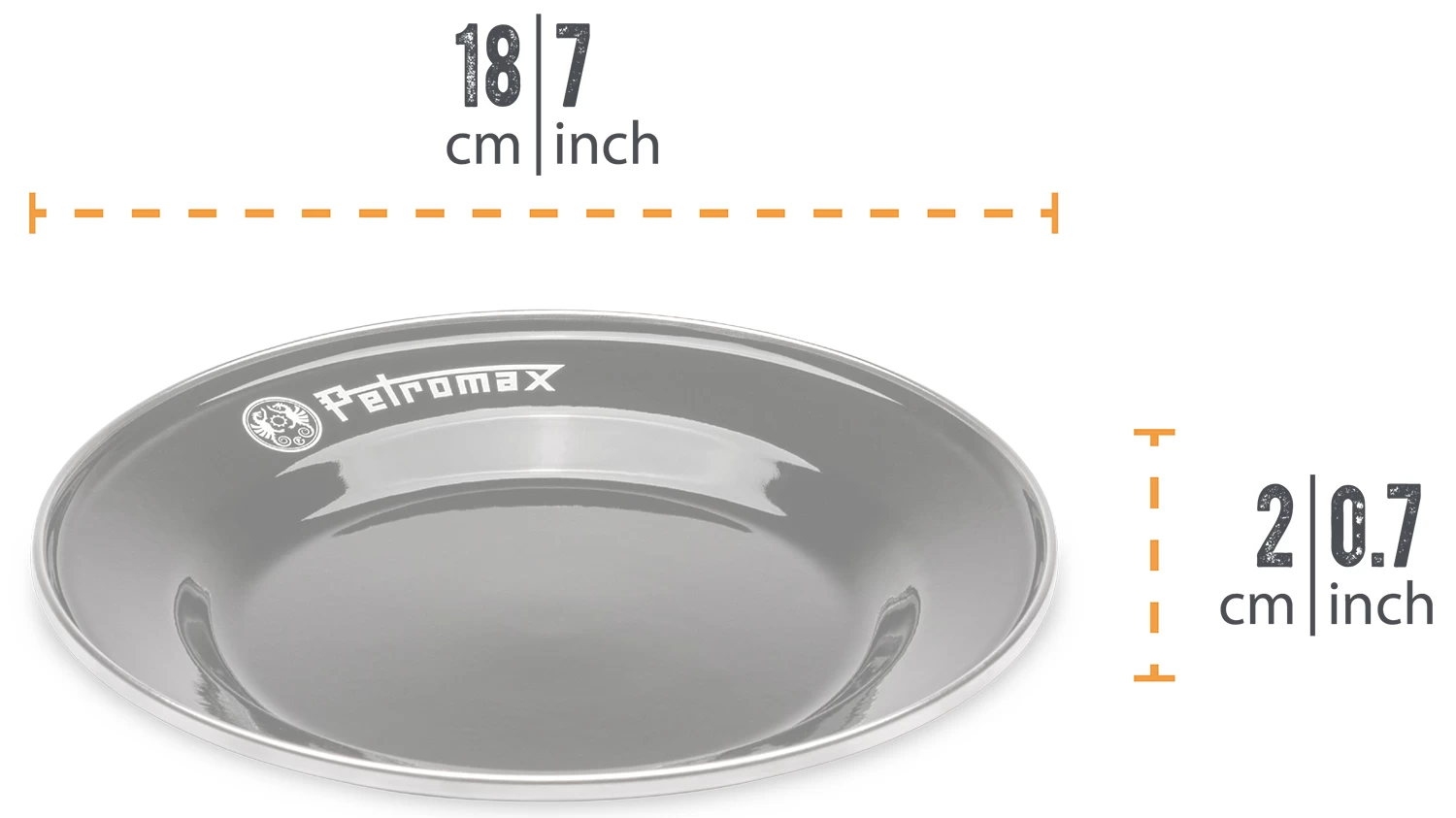 Petromax Emaille Teller / Ø18 Cm / Schwarz, 2 Stück 1 Petromax Emaille Teller / Ø18 Cm / Schwarz, 2 Stück