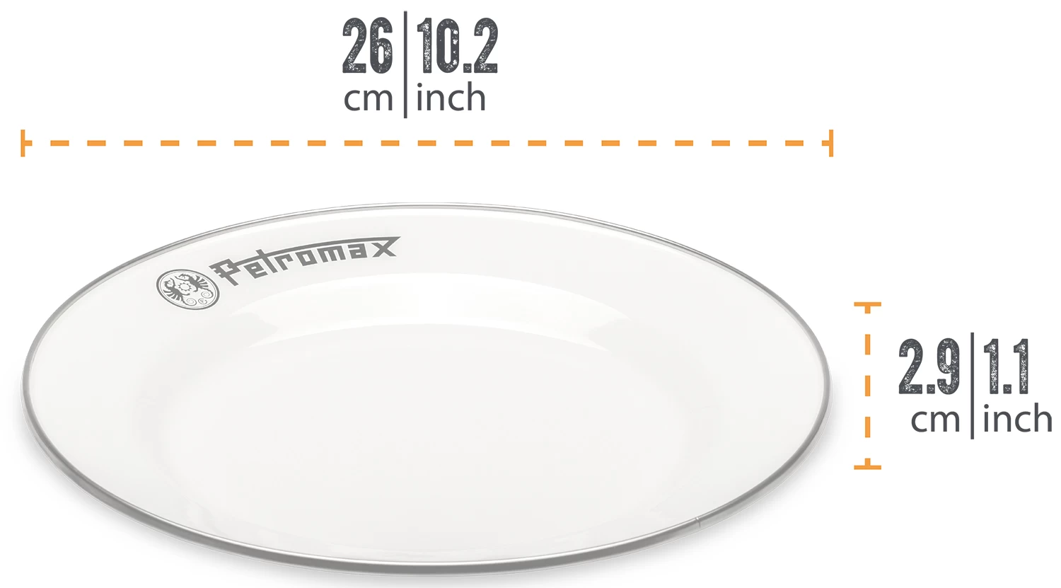 Petromax Emaille Teller / Ø26 Cm / Weiß, 2 Stück 1 Petromax Emaille Teller / Ø26 Cm / Weiß, 2 Stück