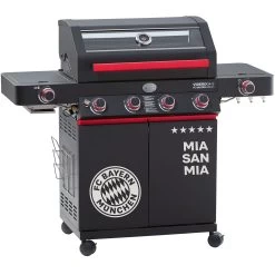 Rösle Videro G4-S VARIO+ Schwarz Gasgrill - FC Bayern Edition - Inkl. FC Bayern Abdeckhaube, Grillzange, Grillbürste Und Grillhandschuhe