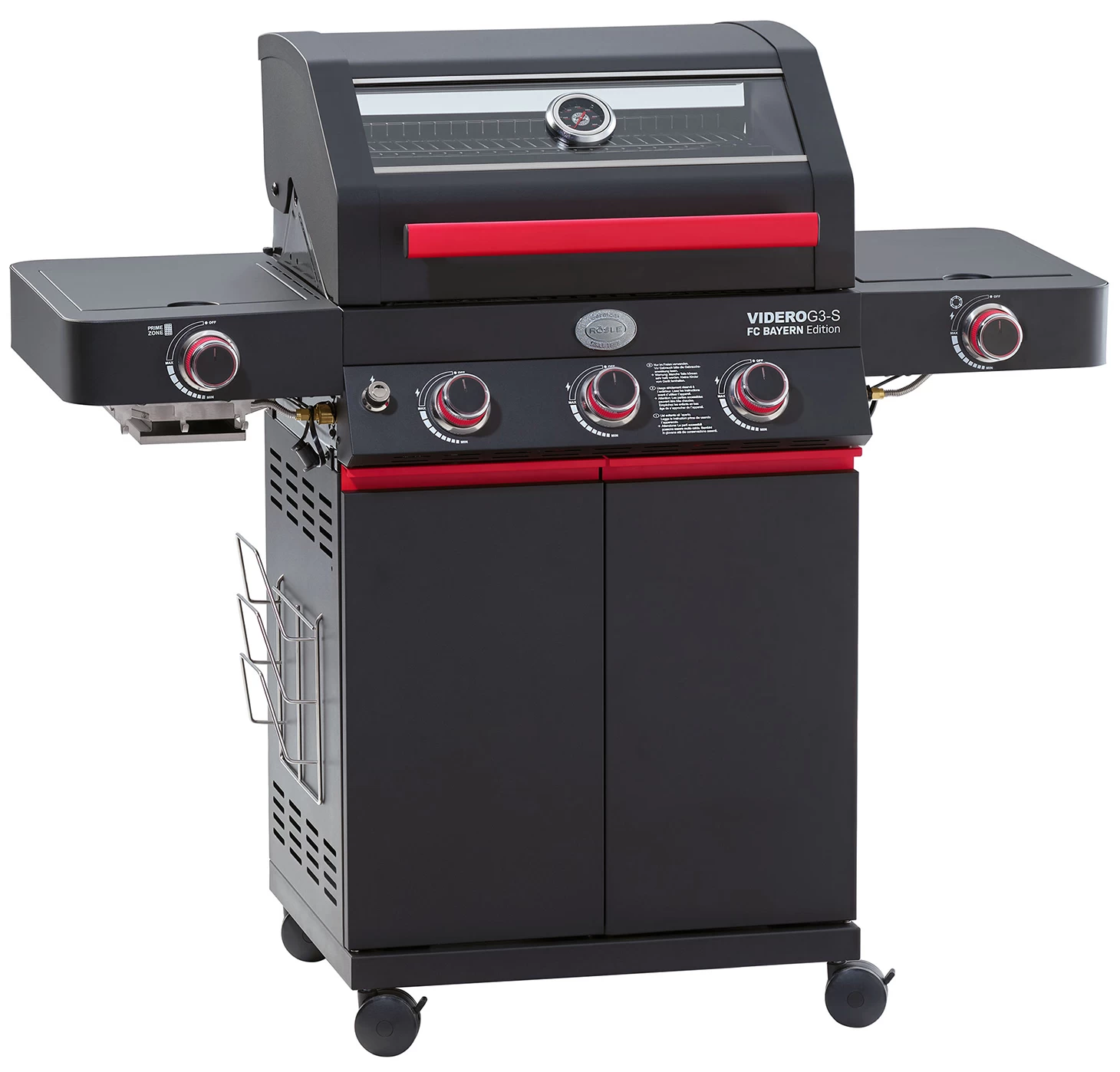 Rösle Videro G3-S VARIO+ Schwarz Gasgrill - FC Bayern Edition - Inkl. FC Bayern Abdeckhaube, Barbecue Grillzange Und Burgerpresse 2 Rösle Videro G3-S VARIO+ Schwarz Gasgrill - FC Bayern Edition - Inkl. FC Bayern Abdeckhaube, Barbecue Grillzange Und Burgerpresse – Bild 2