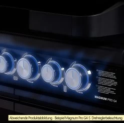 Rösle Gasgrill Magnum PRO G3 - X-DEAL Inkl. Abdeckhaube Und Gusseisen Grillplatte - Modell 2023 -Geschäft Für Grillzubehör Roesle Magnum Pro Drehregler beleuchtet Beispiel G4 S