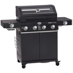 Rösle Gasgrill BBQ-Station Videro G4-S Vario+ Nero Schwarz - Modell 2023 - SMART Deal Inkl. Grillfürst Grill Control + Abdeckhaube Und Grillplatte
