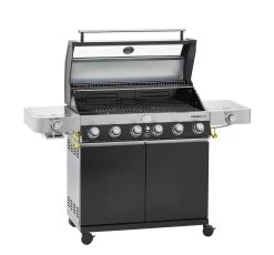 Rösle Gasgrill Videro G6-S VARIO+ Schwarz - Modell 2023 - X-DEAL Inkl. Abdeckhaube, Grillplatte Und Drehspieß -Geschäft Für Grillzubehör Roesle Videro G6 S Vario schwarz 25527 Deckel