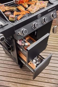 Rösle Gasgrill Videro Pro G4-S Vario+ Mattschwarz - Modell 2023 -Geschäft Für Grillzubehör RoesleVidero Pro G4 S Detail Unterschrank Schubladen