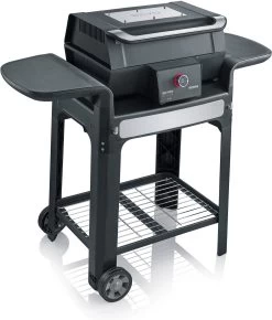 Severin Elektrogrill SEVO Smart Control GTS - Boost Zone 500°C - Mit Deckel Und Grillwagen - 3.000 W - Inkl. Grillfürst Premium Grillbesteck Set, Premium Grillbürste Und Grillspieße 4er Set -Geschäft Für Grillzubehör Severin Sevo Smart Control GTS PG8139 geschlossen