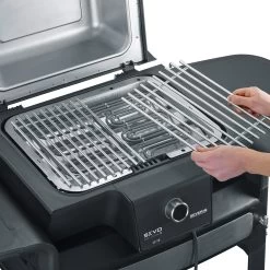 Severin Elektrogrill SEVO Smart Control GTS - Boost Zone 500°C - Mit Deckel Und Grillwagen - 3.000 W - Inkl. Grillfürst Premium Grillbesteck Set, Premium Grillbürste Und Grillspieße 4er Set -Geschäft Für Grillzubehör Severin Sevo Smart Control GTS PG8139 geteilter Rost 1