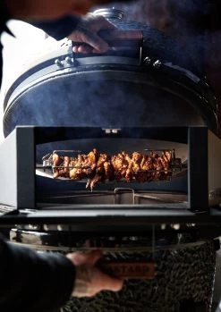 The Bastard Rotisserie & Pizza Set Medium Inkl. Drehspieß Und Pizzastein -Geschäft Für Grillzubehör The Bastard Pizzaofen Klappe BB818