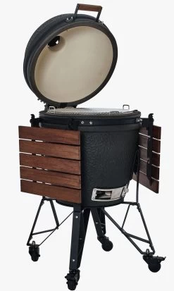 The Bastard Keramikgrill Urban Large - Complete - Schwarz Matt - Modell 2023 -Geschäft Für Grillzubehör The Bastard Urban Large Keramikgrill BU201 Deckel offen