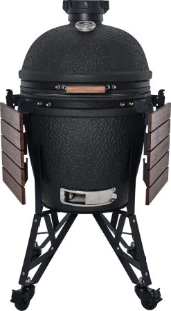 The Bastard Keramikgrill Urban Large - Complete - Schwarz Matt - Modell 2023 -Geschäft Für Grillzubehör The Bastard Urban Large Keramikgrill BU201 Seitentische abgeklappt