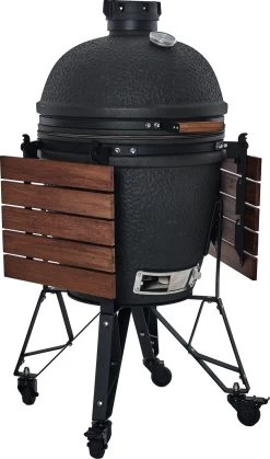 The Bastard Keramikgrill Urban Large - Complete - Schwarz Matt - Modell 2023 -Geschäft Für Grillzubehör The Bastard Urban Large Keramikgrill Seitentische abgeklappt