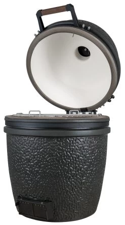 The Bastard Keramikgrill VX Large - Solo - Schwarz Matt - Modell 2023 17 The Bastard Keramikgrill VX Large - Solo - Schwarz Matt - Modell 2023 -Geschäft Für Grillzubehör The Bastard VX Keramikgrill Large Solo offen rechts